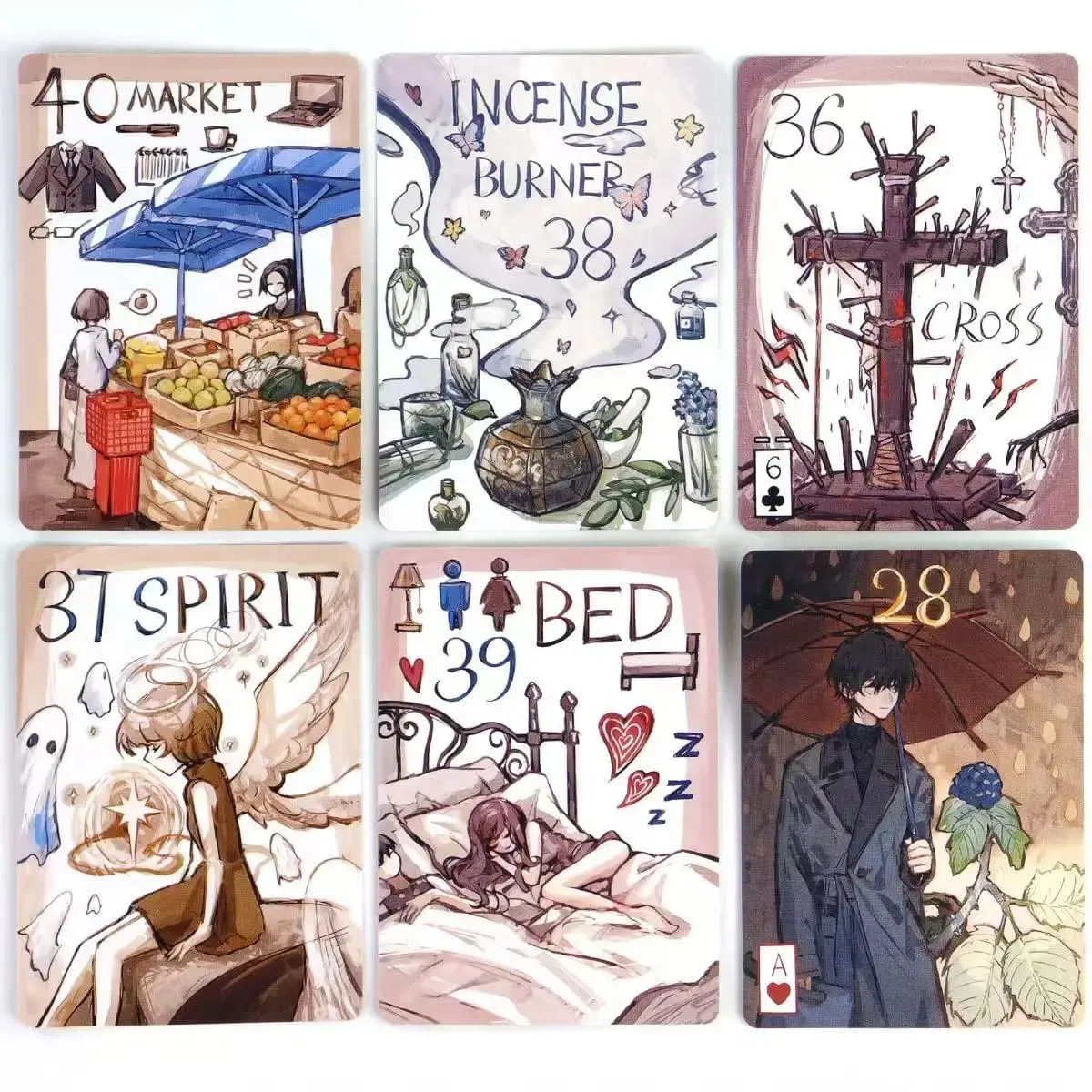 42 pezzi di carte Lenormand per principianti Primitive Lenormand Deck Rana System 9 * 6 cm — image 3