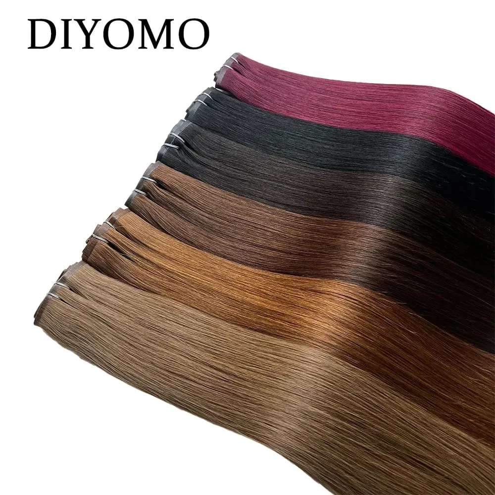 160g Thick PU Clip in Human Hair Extensions Seamless Weft Tape Clip on for Thick Raw Hair Invisible Hair Extensions