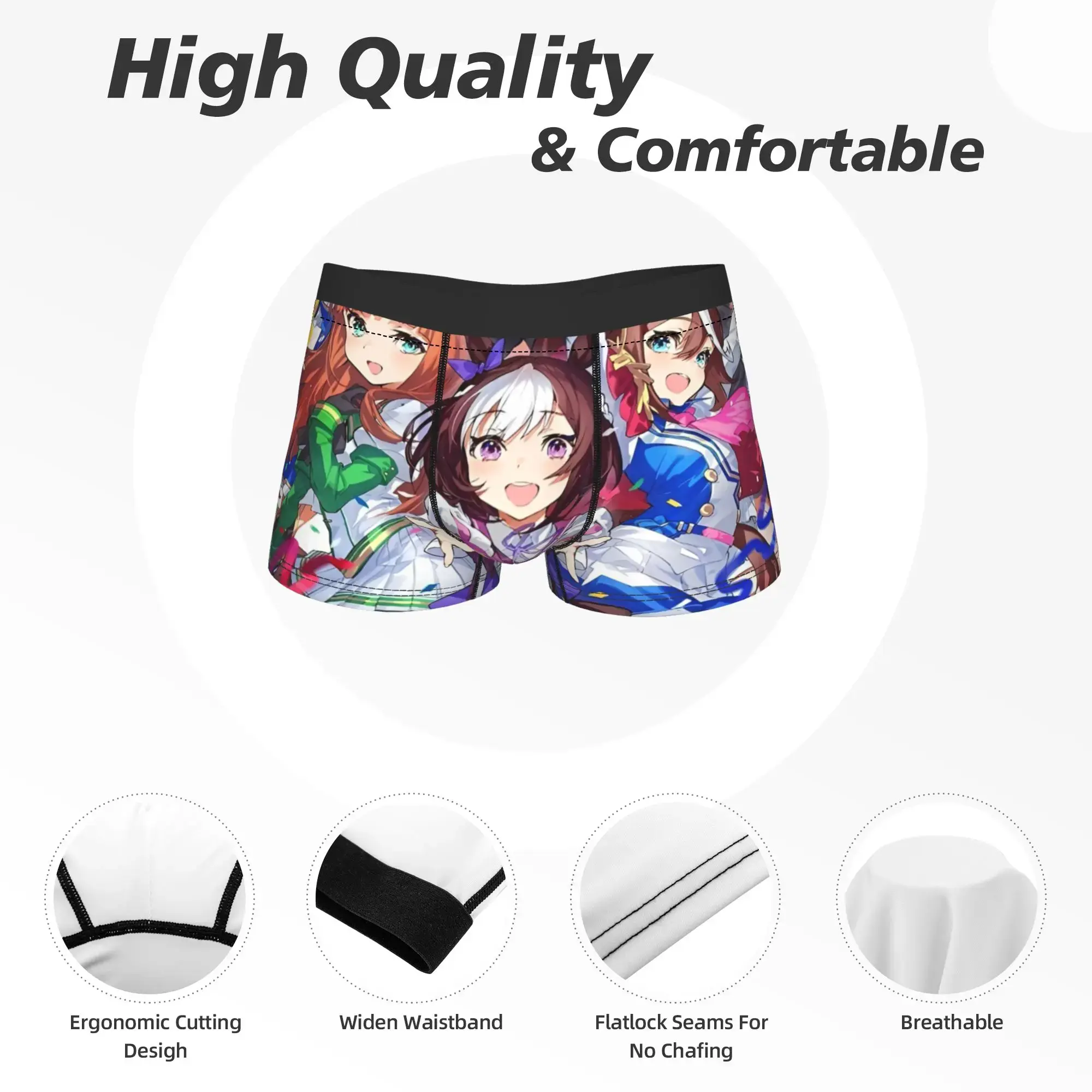 Homens Uma musume Pretty Derby Anime Cueca Humor Cuecas Boxer Shorts Calcinhas Masculinas Respiráveis Cuecas Plus Size — image 2