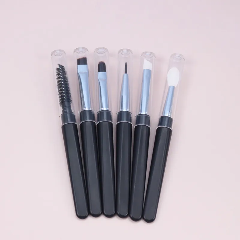 ★▲1PC Portable Eyeshadow Makeup Brushes Travel Size Makeup Brushes Eyebrow Silicone Glit Essential Cosmetic Tools With Lid — image 5