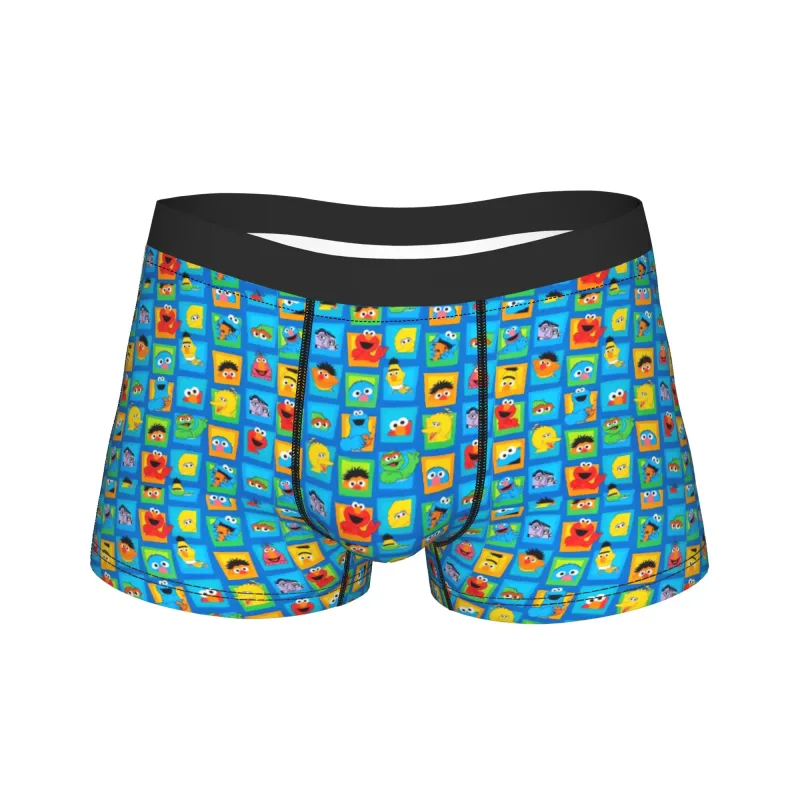 S-Sesames Streets Tango Elmo & Grover Cueca masculina Shorts Cuecas Boxershorts engraçados Qualidade Aduaneira Calcinhas Oversize — image 25