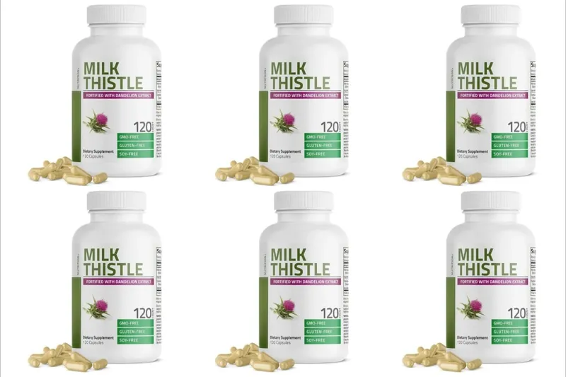 Milk Thistle Silymarin Marianum & Dandelion Extract Liver Health Support Antioxidant Support Detox 120Count Non-GMO Gluten Free