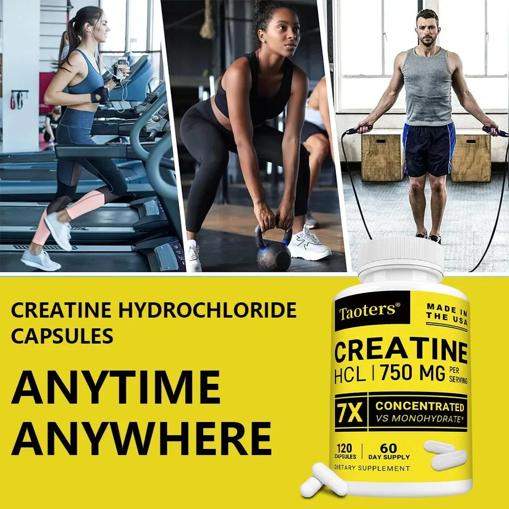 Creatine HCl Capsules Boost Muscle Strength Focus Energy Endurance Support Metabolism Cognitive & Heart Health Non-GMO — image 5