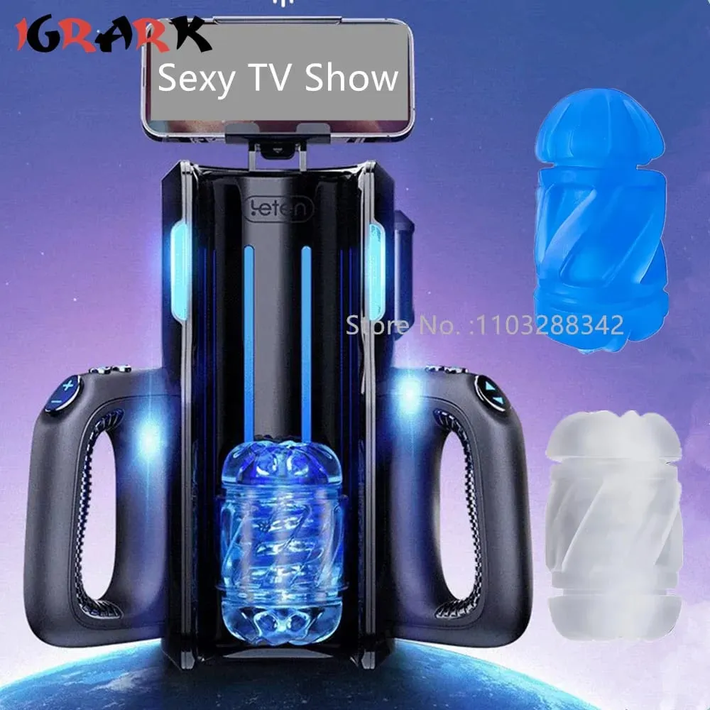 Leten empurrando-pro copo de masturbação masculino 12cm telescópico de alta velocidade vibradores automático máquina de sexo vagina brinquedo sexo anal para homem — image 2