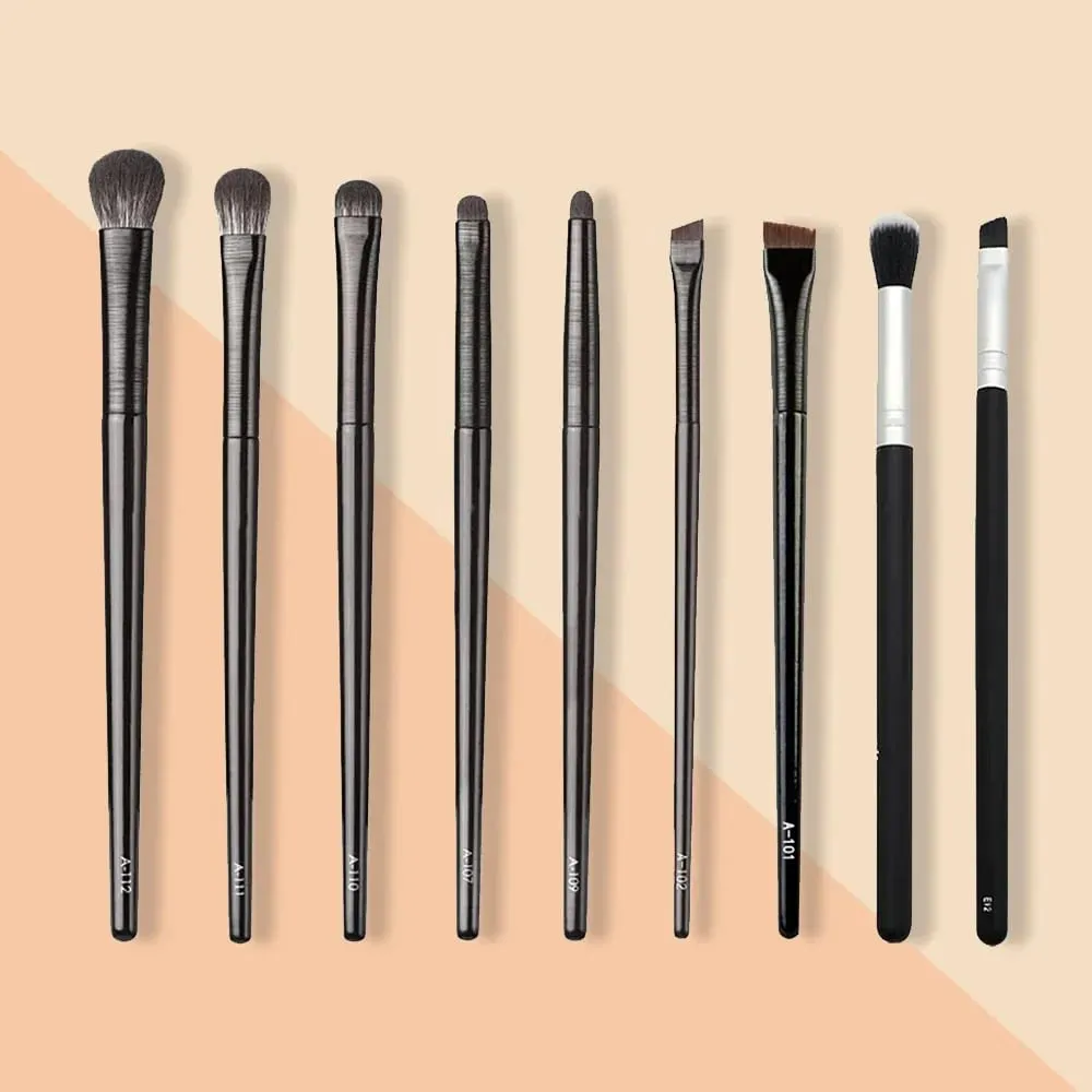 Natural Eye Makeup Brushes Set Eyeshadow Brush Eyebrow Contour Eyeliner Brush Women Eyes Cosmetic Blending Detail Make Up Tools — image 6