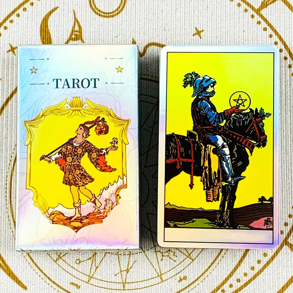Shining Vitetta Tarot Cards Deck 78 Tarot Cards for Beginners New Design Approx 10.3*6cm Divination Board Game — image 1