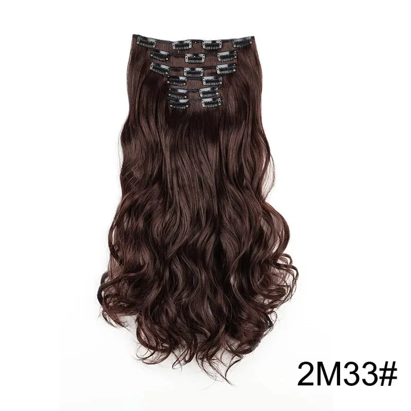 22Inch Synthetic 6pcs/set Long Curly Hair Extension Thick Soft Hairpiece for Short Hairline Coverage for Women Daily Use — image 11
