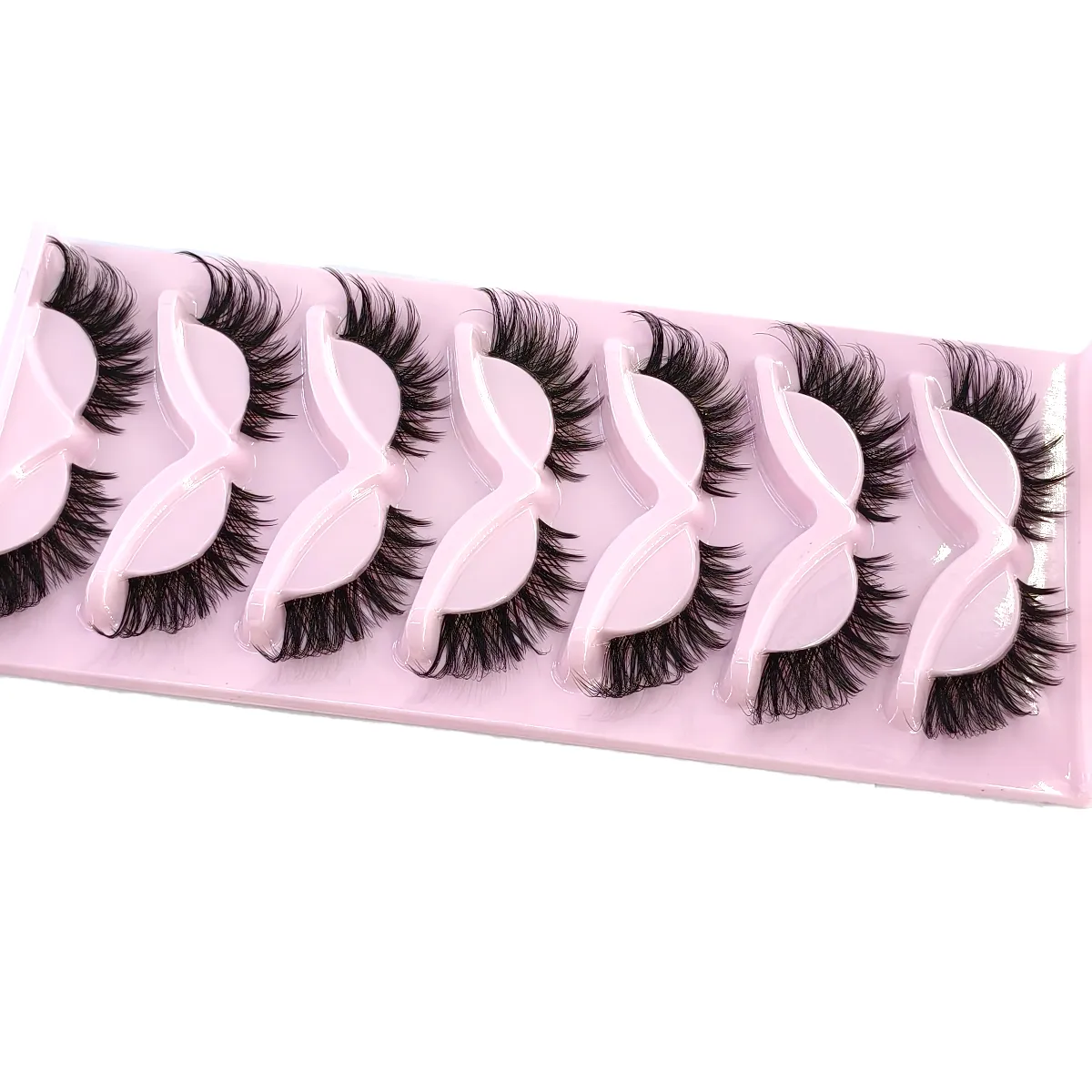 HBZGTLAD7pairs Fox Eye Lashes Wispy Faux Mink Lashes Volume Fairy Cat Eye Lashes That Look Like Extensions Spiky Fake Eyelashes — image 4