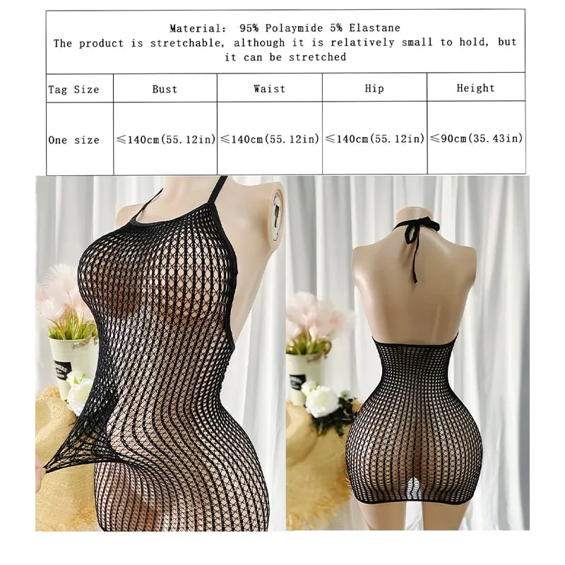 Women Summer Beach Cover Up Hollow Out Beachwear Bodycon Dress Without Underwear Sheer Mesh Fishnet Music festival Swimsuit — image 5