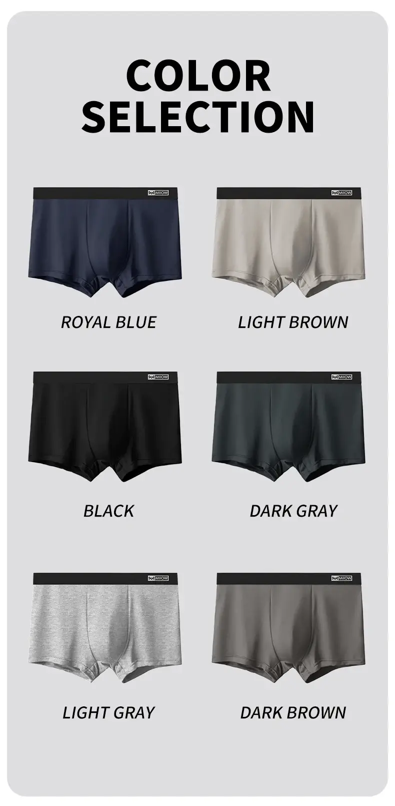 Miiow 3 pçs algodão roupa interior masculina antibacteriana virilha calcinha masculina respirável homem cuecas sólidas confortáveis cuecas boxer — image 12
