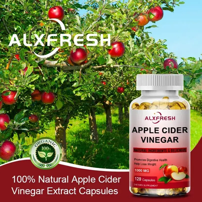 Alxfresh äppelcidervinägerkapslar med zinkvitaminer | 1000mg | Hälsosamt tillskott Icke-GMO — image 5