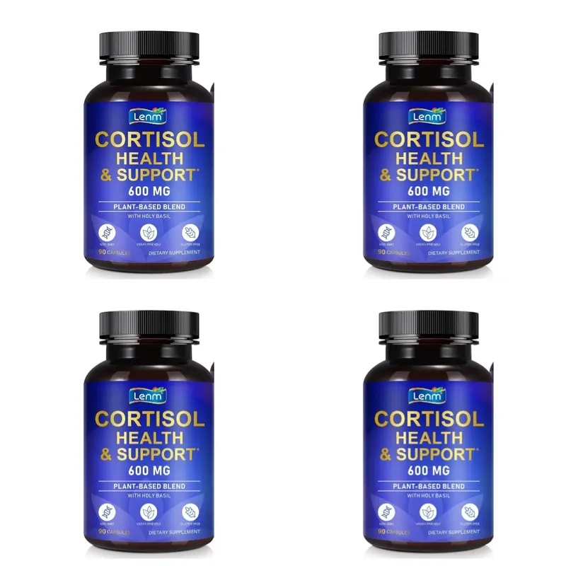 Lenm Cortisol Cápsulas de Suporte à Saúde Ashwagandha Rhodiola Holy Basil L-Theanine Para Equilíbrio do Estresse e Relaxamento Adulto 90 Contagem — image 10