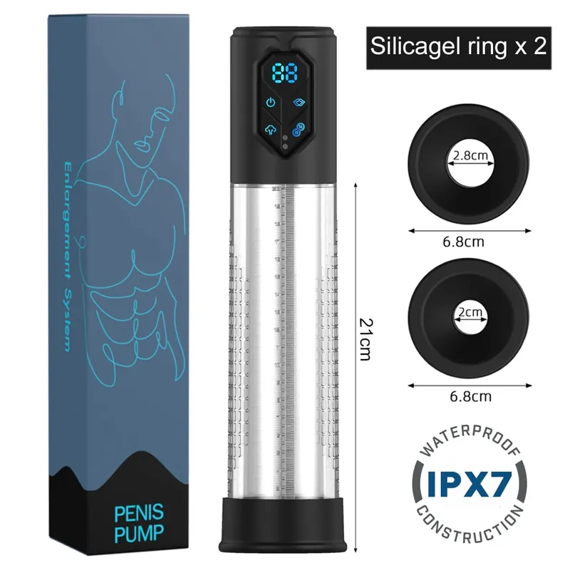 IPX7 Elektrisk penispump Vuxen sexleksaker Dick Enlarger för män Erektion Luft Vatten Extender 4 Träning 3 Sug Man Onani — image 8