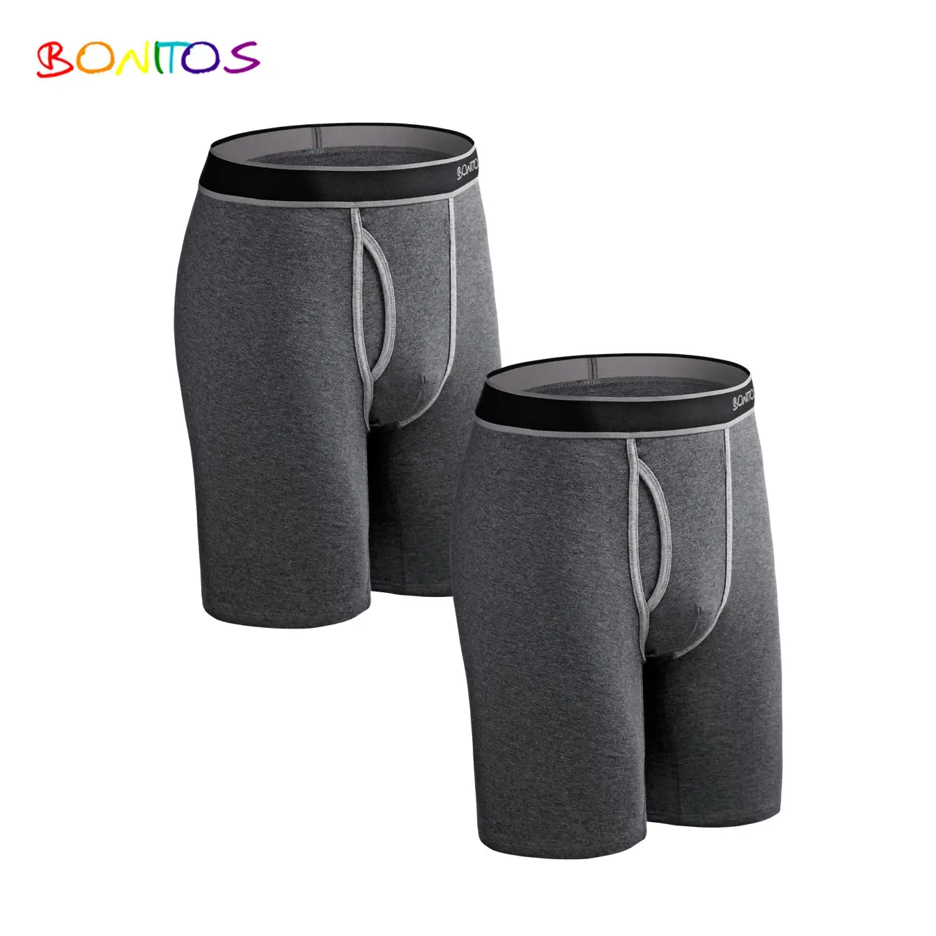 2 pçs pacote de perna longa boxer shorts homens calcinha kit homme boxershorts deslizamento roupa interior para homem algodão masculino sexy conjunto caixa ginásio — image 14