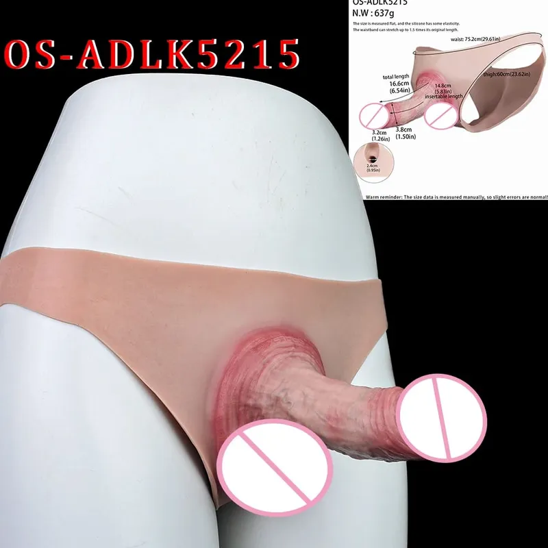 Højtalje realistisk penisærme насадка на член Strap On Hollow Dildotrusser Silikone Dick Extender Sexlegetøj til mænd