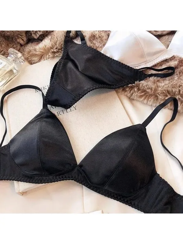 Summer Sexy Bralette for Women Deep V Neck Push Up Triangle Bra Thin Strap Backless Lingerie Small Chest Bikini Top Comfortable — image 12
