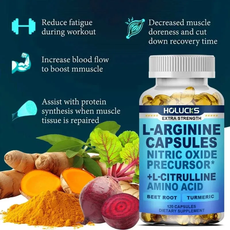 Premium L-Arginine Capsules with L-Citrulline & Turmeric Supports Muscle Pump Recovery & Overall Physical Performance — image 7