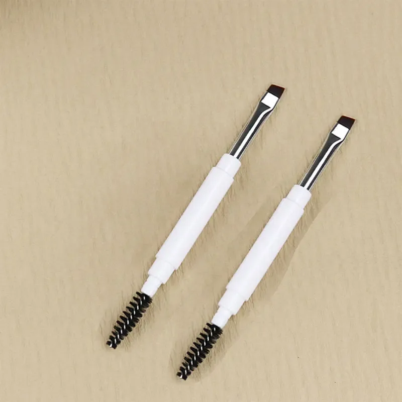 Double ended Portable Makeup brushes Travel size Make up brushes Eyeshadow Eye Brow Crease essential cosmetic tools with lid — image 12