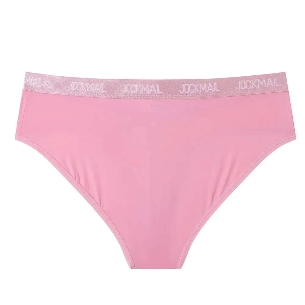 Jockmail Intimo da uomo Vita bassa Lettera sexy Sport traspirante Estate Slip in seta di ghiaccio Borsa grande in nylon Tinta unita Mutandine da uomo — image 42