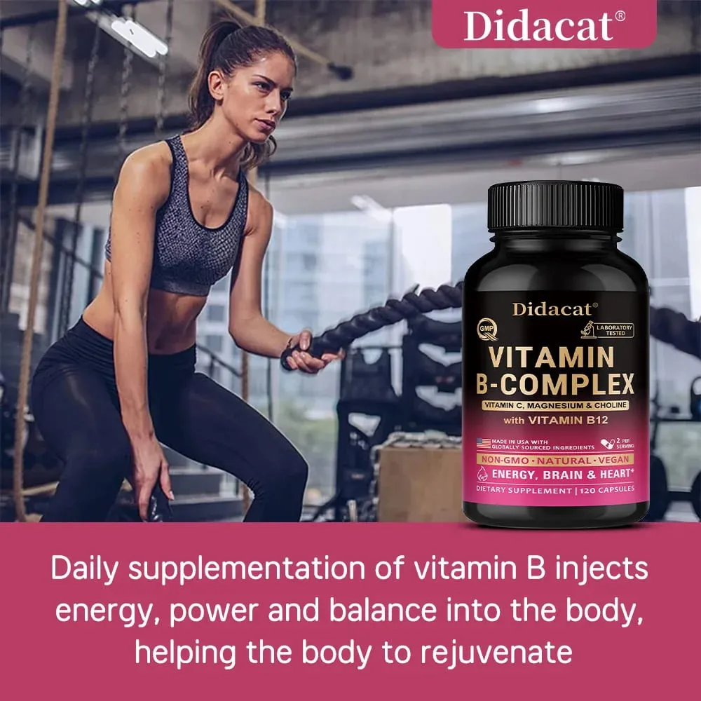 Vitamin B Complex with Vitamin C Choline & Inositol Support Energy Metabolism Nerve Health Cardio Wellness & Immune Defense — image 4