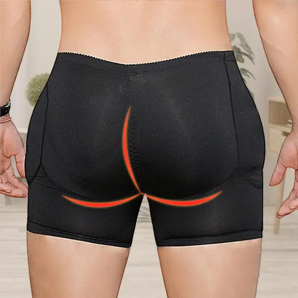 Sexy falso bunda acolchoada boxers homens cuecas almofada de enchimento shapewear bunda grossa levantada natural boxers roupa interior levantador de bunda — image 3