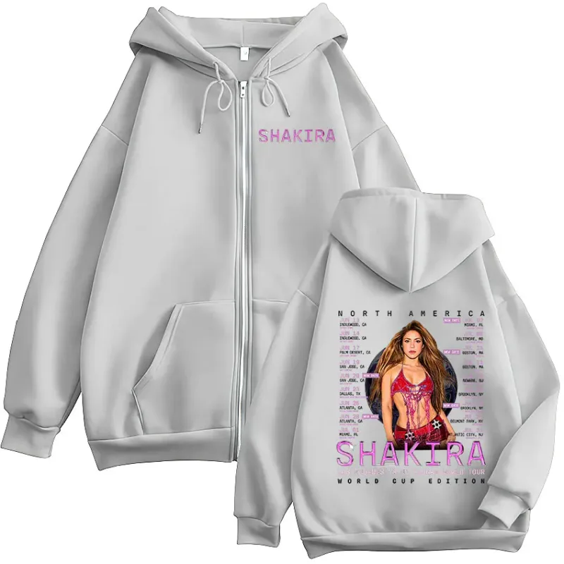 Shakira Las Mujeres Ya No Lloran World Tour Zipper Hoodies Men Women Fashion Oversized Long Sleeve Zip Up Sweatshirts Jackets — image 7