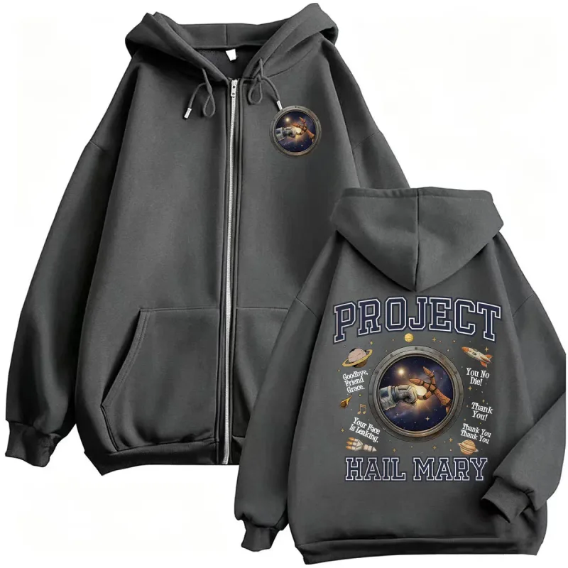 Project Hail Mary Sweatshirts Jacket Coats Rocky Jazz Hands Amaze Zip Up Hoodies Lalaki Babae Fashion High Quality Zipper Pullover — image 3