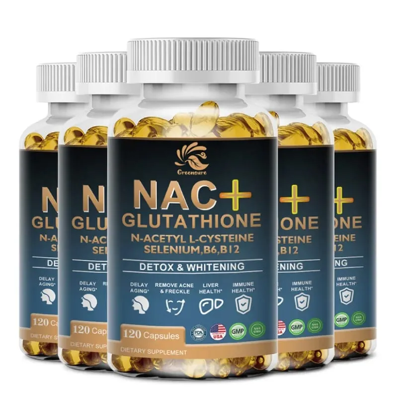 Greensure NAC גלוטתיון כמוסות N-אצטיל ציסטאין 1200 מ"ג תמיכה לריאות הכבד | חומצת אמינו מגבירה את הגלוטתיון — image 8