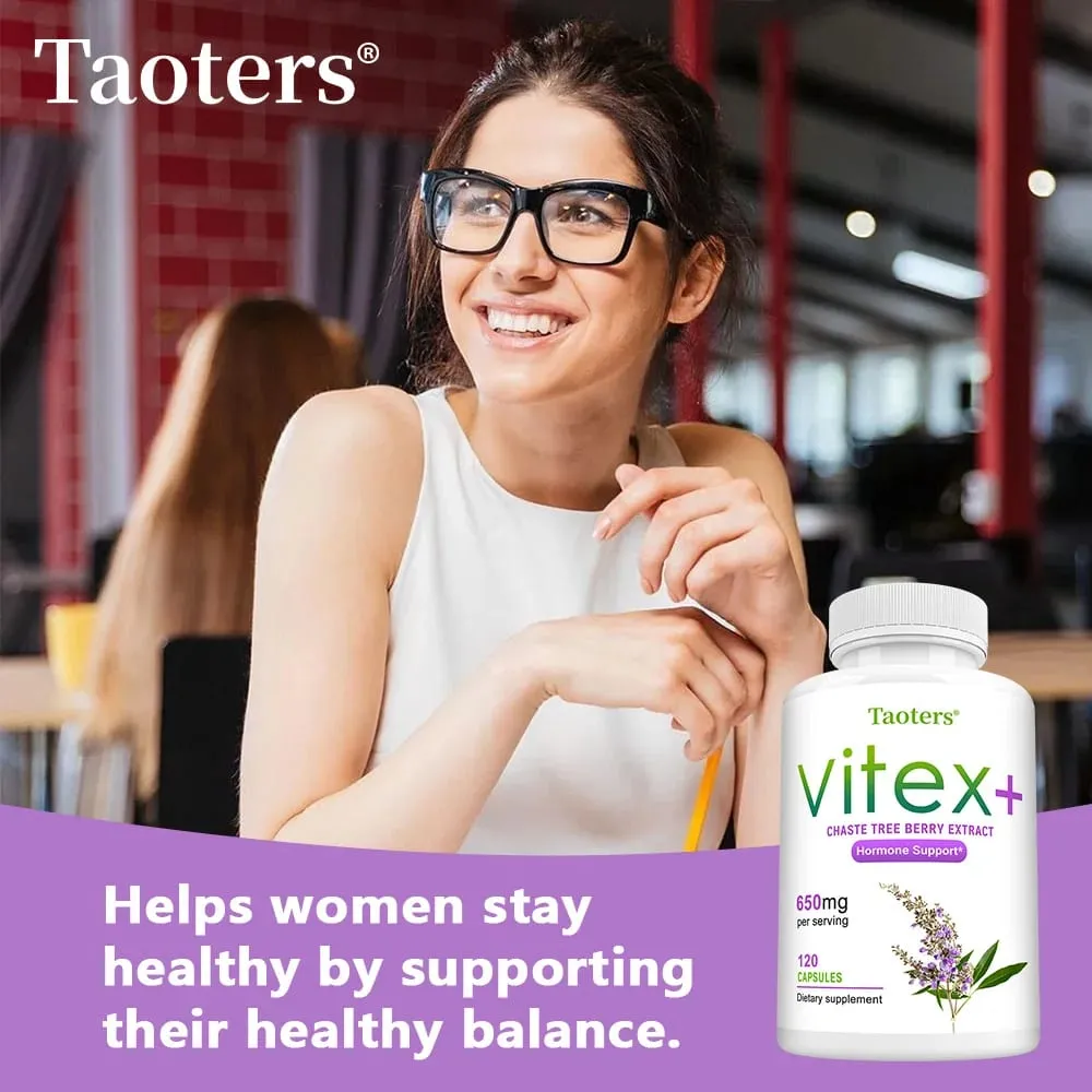 Organic Vitex Chaste Tree Berry Extract Capsules - 650mg Hormone Balance for Women Menopause/PMS Support Mood & Skin Health — image 2