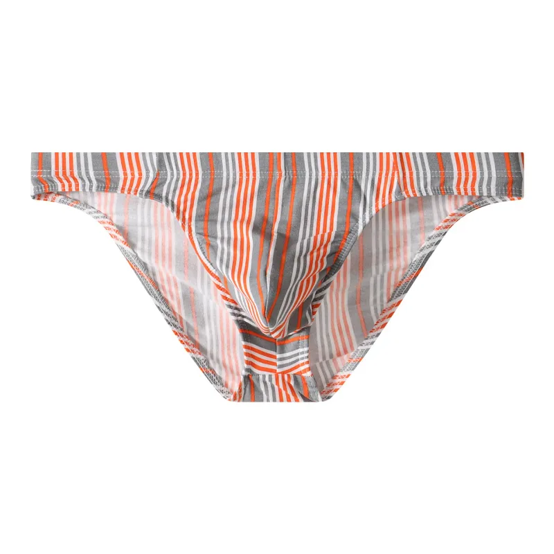 Sexy Men Briefs Cotton Male Breathable Comfortable U Bulge Pouch Underwear Mid Waist Striped Panties Hombre Soft Youth Undies — image 24