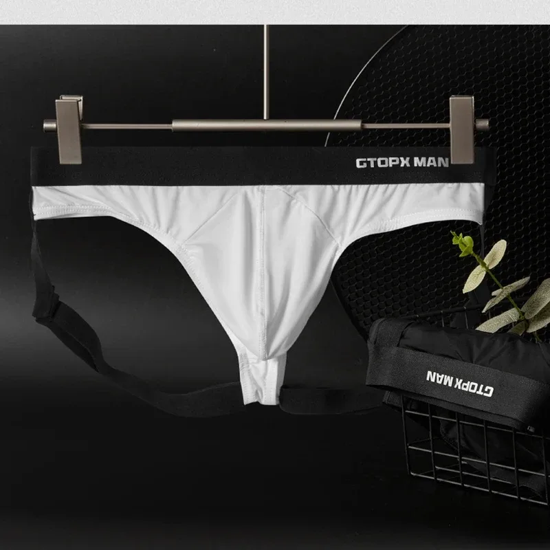 Sexy Men's Jockstrap Breathable Panties Bulge Pouch Briefs Elastic Backless Jockstrap Briefs Underpants Underwear Pump Man — image 3