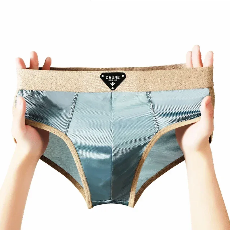 1/3PCS Panlalaking Briefs Ice Silk Satin-like Brief Panlalaking Panlalaki Summer Breathable Quick Drying Panty Sexy U Pouch Underwear — image 9