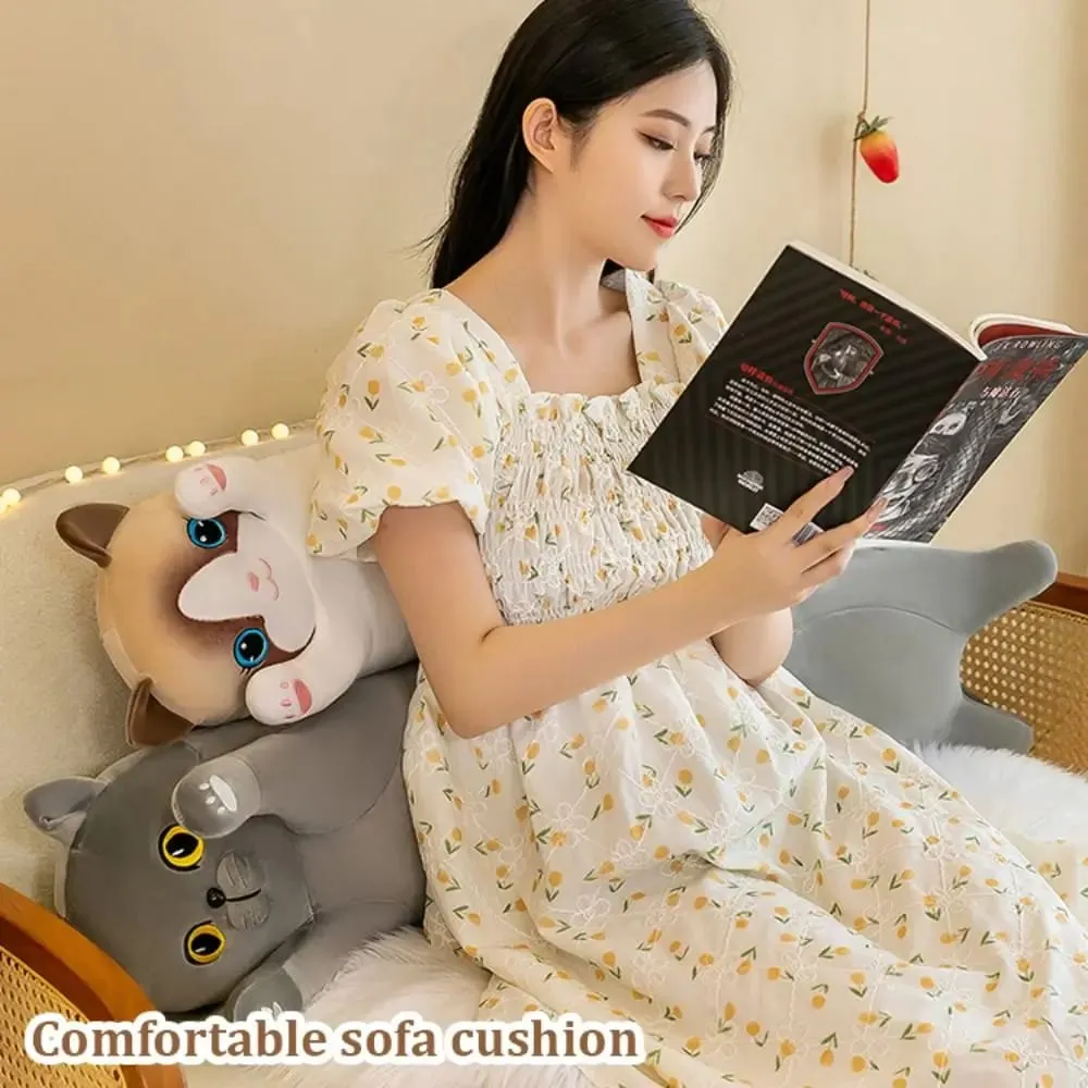 可愛 50/70 公分貓毛絨玩具長款可愛睡覺抱枕柔軟創意毛絨動物家居裝飾 — image 7
