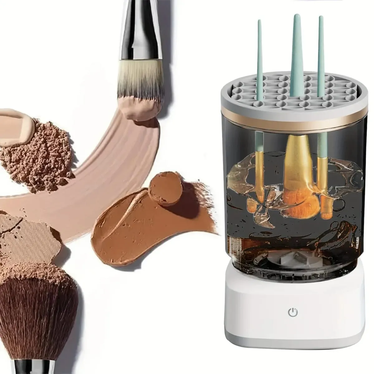 Electric Makeup Brush Cleaner Automatic Cosmetic Brush Cleaning Tool Fast Deep Cleaning For All Size Brushes durable — image 1