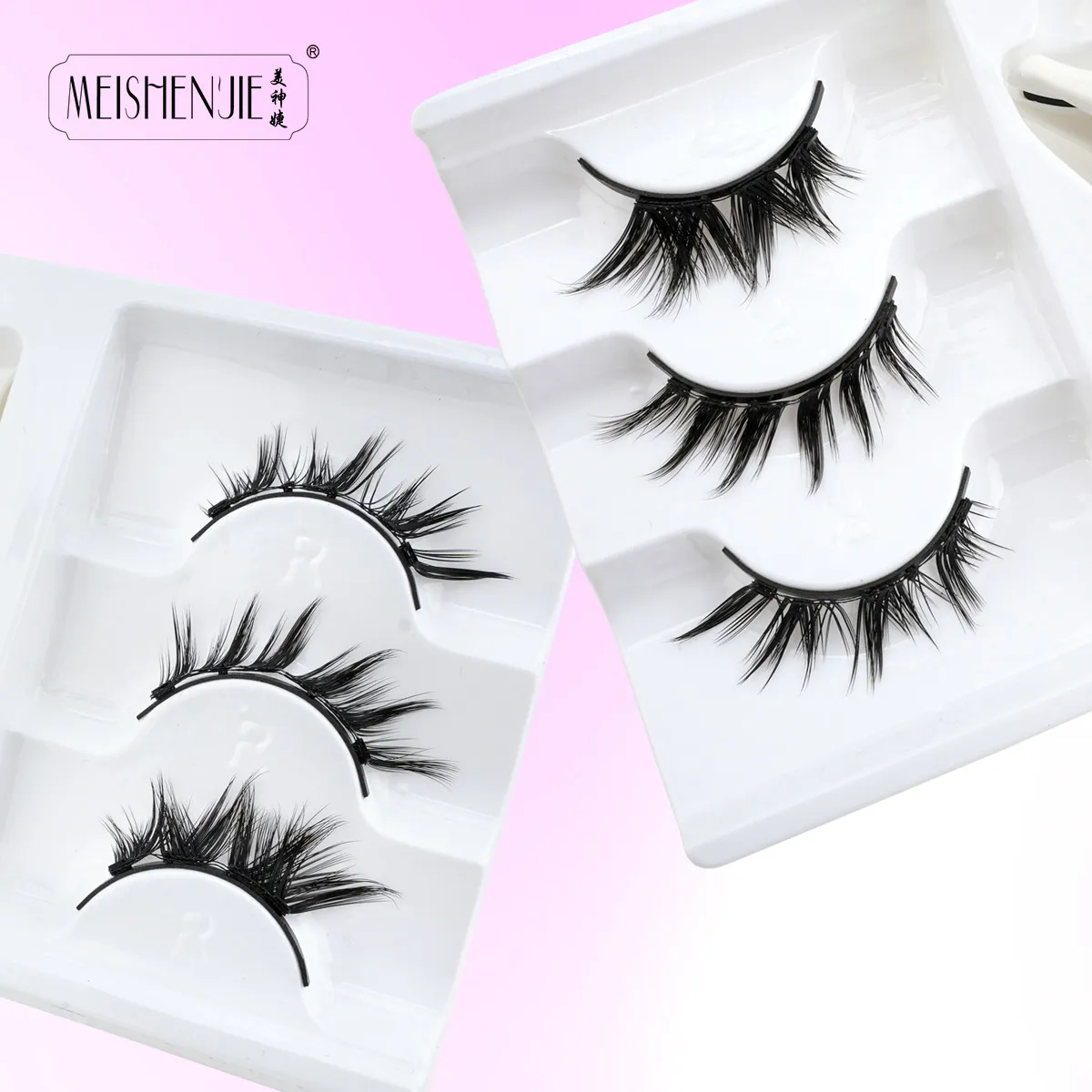1/3 Pairs Magnetic Eye Lashes Handmade Eyelashes Soft Reusable Magnetic Lashes Natural Look 3D False Lashes Makeup Tweezers Set — image 5