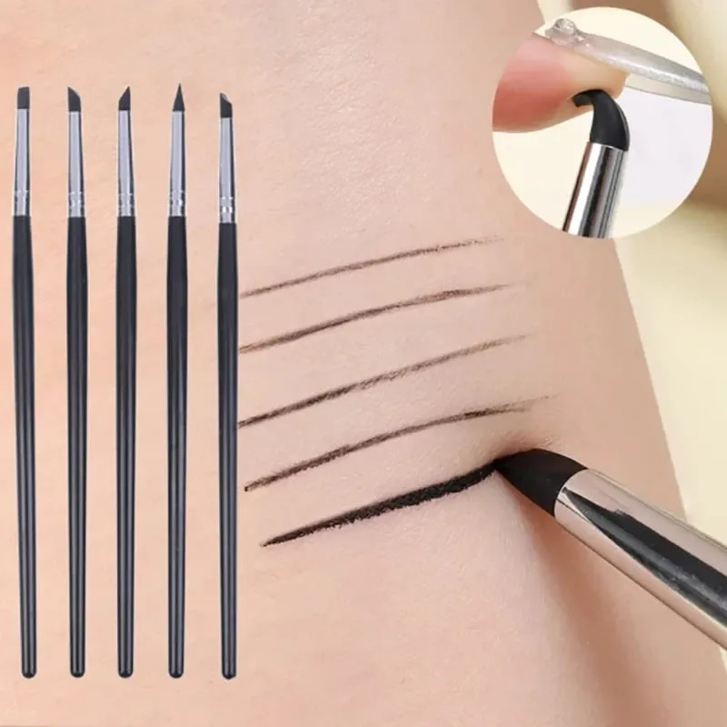 【Black Silicone Eyeliner Brush Multi-purpose Eyebrow Lipstick Brushes Easy To Use Nail Painting Pen Eyes Shaping Makeup】 — image 3