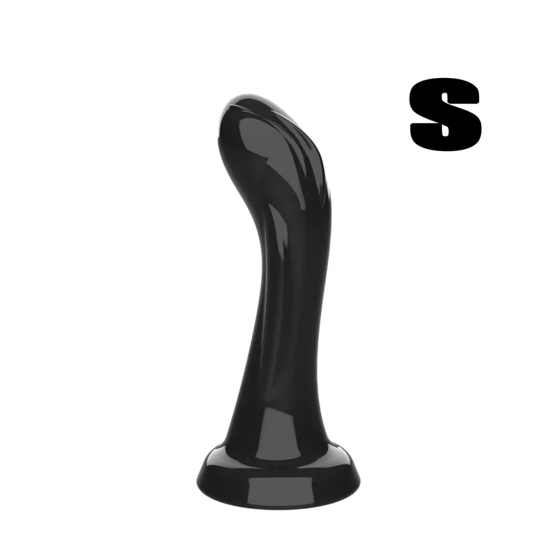 Consolador realista curvado con ventosa fuerte, juguete sexual de punto G suave y Flexible para mujeres y hombres, Dillo realista negro, morado y transparente — image 13