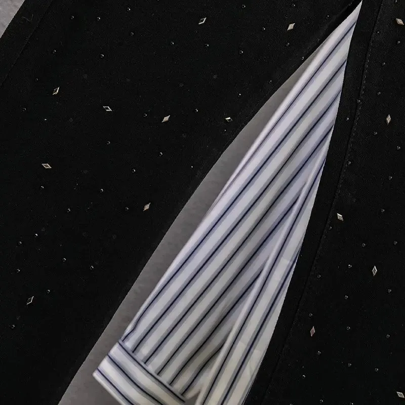 Luxury Fashion Hot Diamond Black Jeans Men's Autumn Men's Pants Brand Slim 2025 New Gypsy Star Fried Street Handsome Pants — image 4
