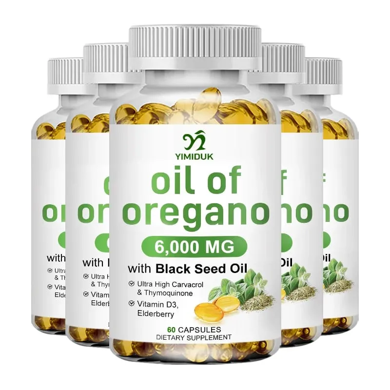 Óleo de orégano + com óleo de semente preta e sabugueiro + vitamina D3 suporta antioxidante e saúde da pele, sistema antibacteriano e imunológico — image 11