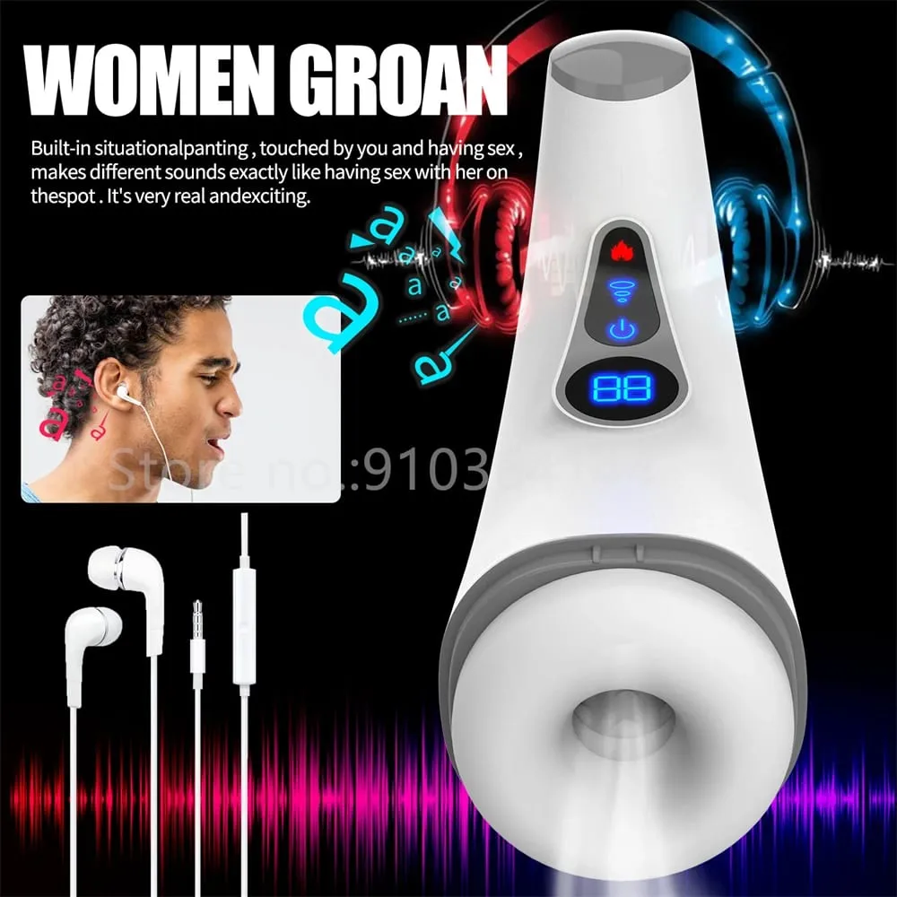 Automático poderoso sucção telescópica masculino masturbador copo inteligente aquecimento vibração máquina de boquete orgasmo adulto brinquedos sexuais para homem — image 4