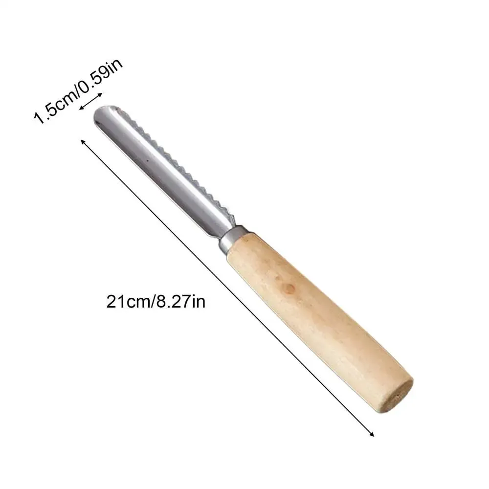 Stainless Steel Fruit Corer Multi-Function Pitter with Wood Handle Kitchen Fruit Slicing Cooking Juicing Canning Platters Tool