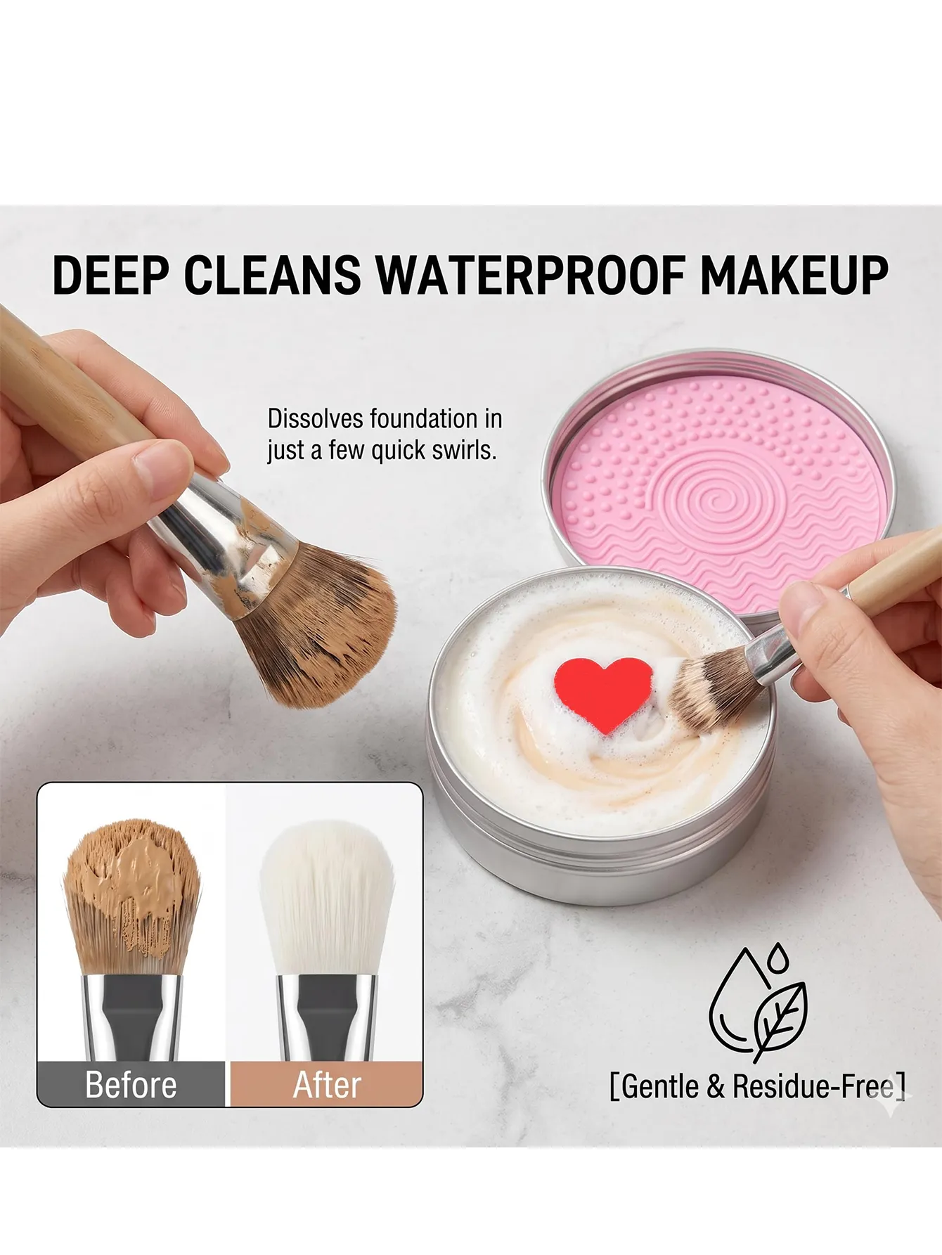 Portable Makeup Brush Cleaning Soap Natural Multipurpose Reusable Travel Cosmetic Cleaner Soap Deep Fast Effective Clean for Makeup Brushes Powder Puffs Various Beauty Washing Supplies — image 1