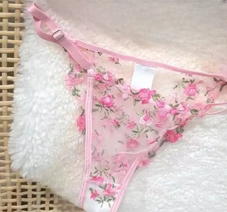 French Floral Bra Set Women | Sweet Sexy Sheer Mesh Lace Transparent Underwear Set | Practical & Feminine MOYISU Sexy Panty Set — image 18