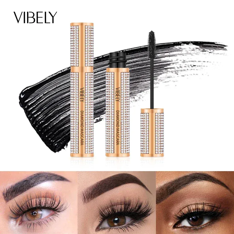 Diamant 4D Mascara Seide Faser Wasserdicht Lange Wimpern Verlängerung Verlängerung Dicke Schwarze Mascara Augen Make-Up Produkte Kosmetik — image 4