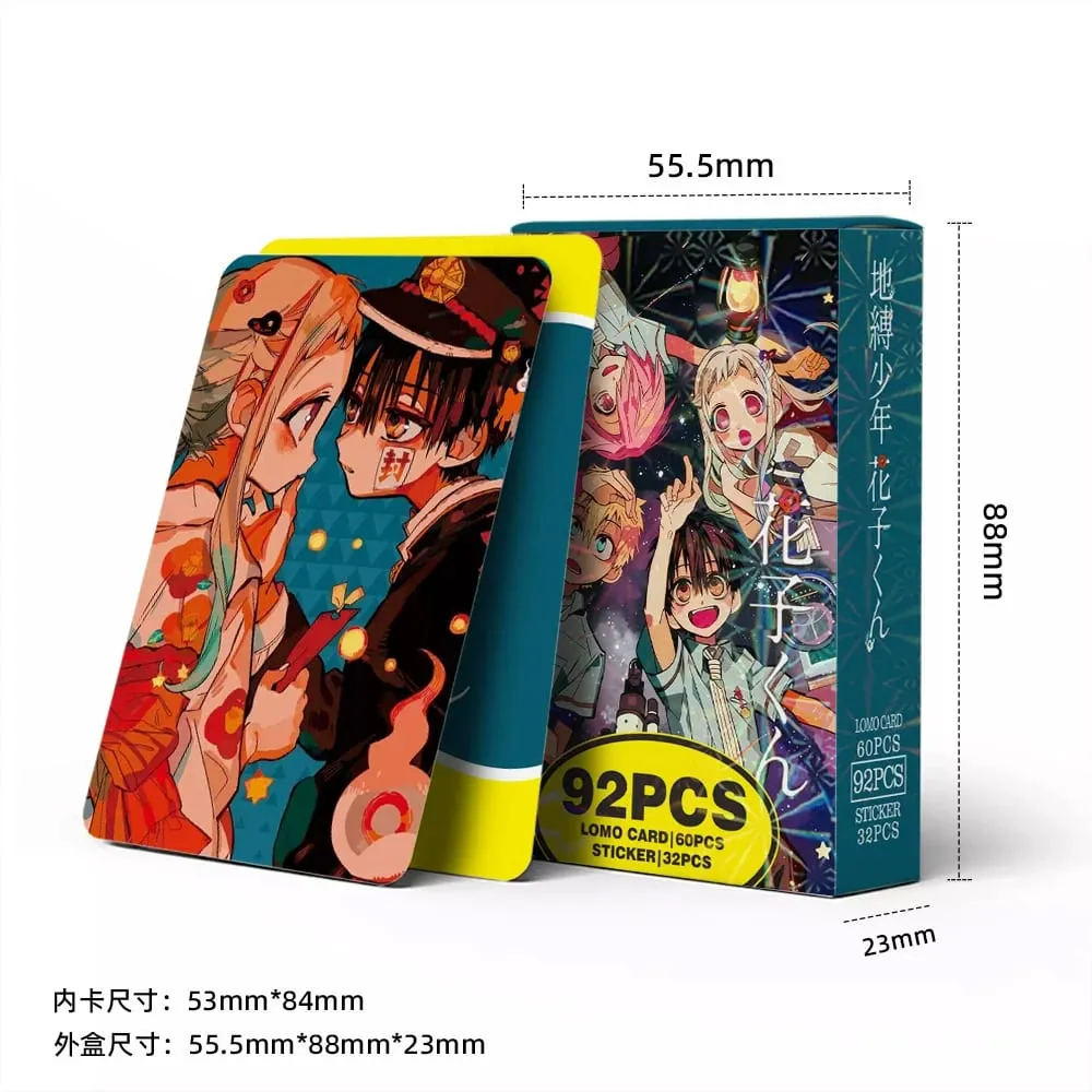 92PCS Toilet-Bound Hanako-kun Lomo Cards Set Anime Character Photocards with Decor Stickers Fans Collection Decor Gift