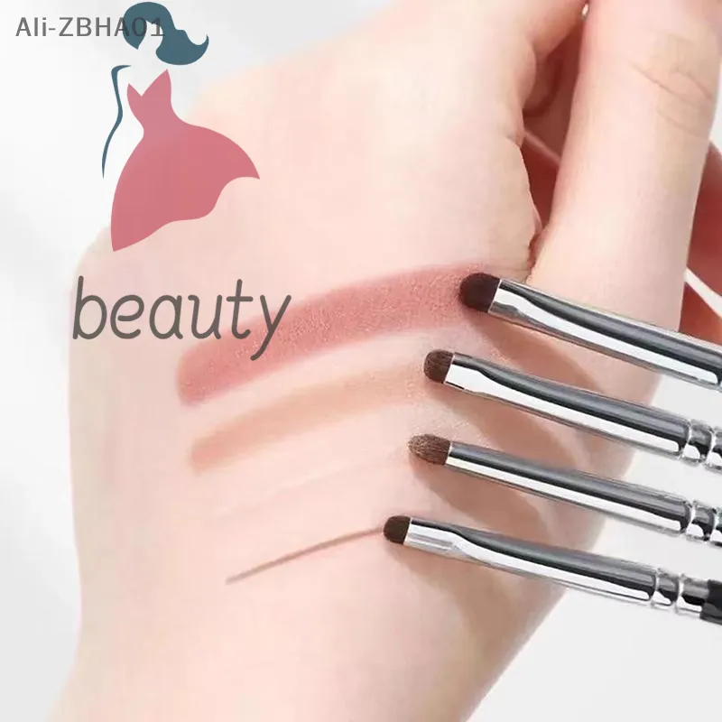 4/6Pcs Undereye Smudge Brushes Soft Eyeliner Brush Perfect Eye Makeup Tools Eye Detail Brushes Set Horse Hair Eyeshadow Brushes — image 1