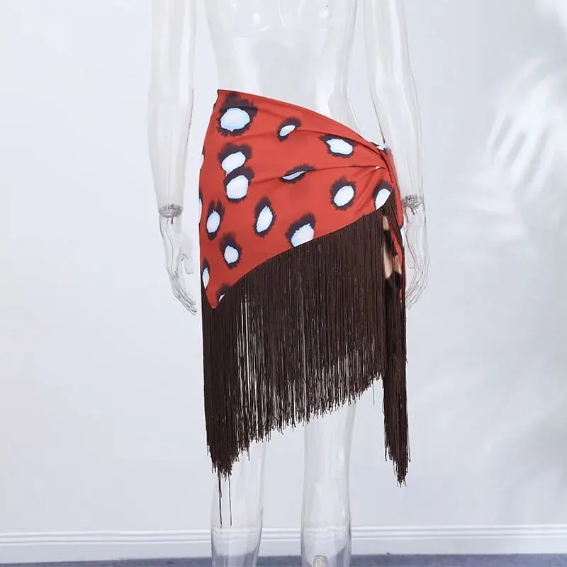 Polka dots print destacável cachecol estilingue vestido 2026 novas senhoras magro com decote em v cinta de espaguete vestidos longos vestidos de praia femininos — image 6