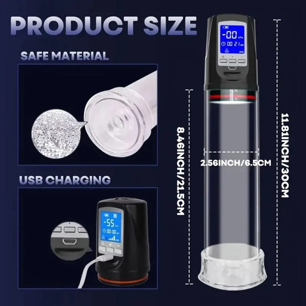 Automatic Penis Pump Suction Vacuum Male Masturbation Penis Extender Dick Erection Enhancement Trainer Adults Sex Toys — image 6