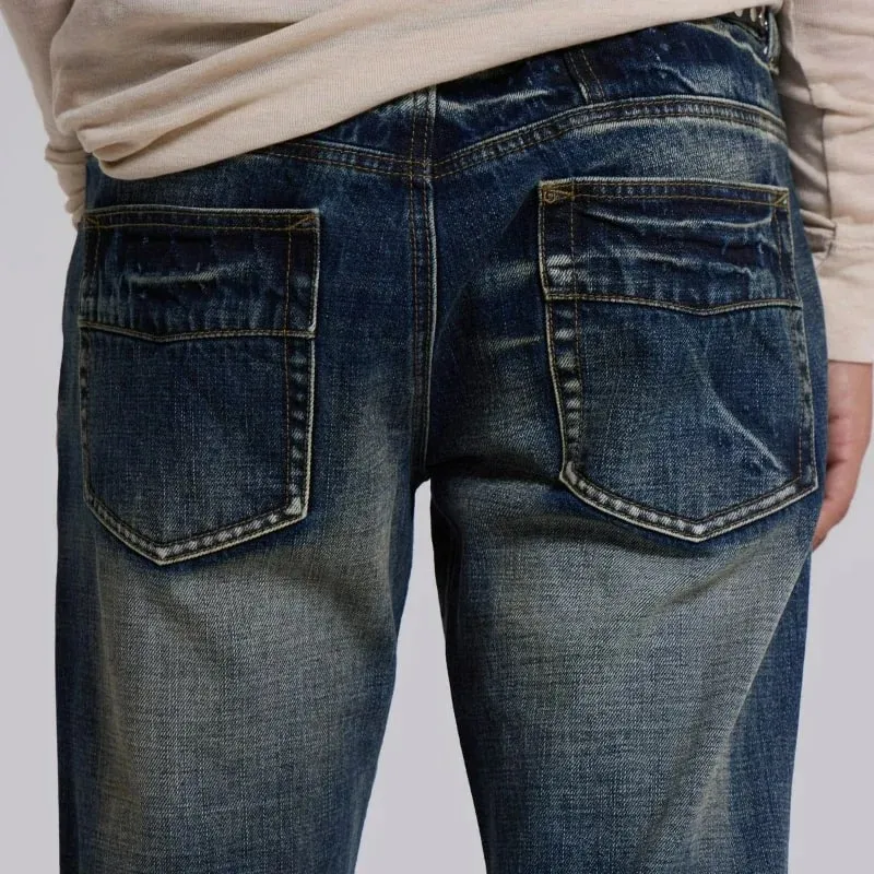 Y2K Mid Blue Flared Jeans Washed Men Women Bootcut Jeans Gothic High Street Unisex Streetwear Baggy wide leg Pants — image 7