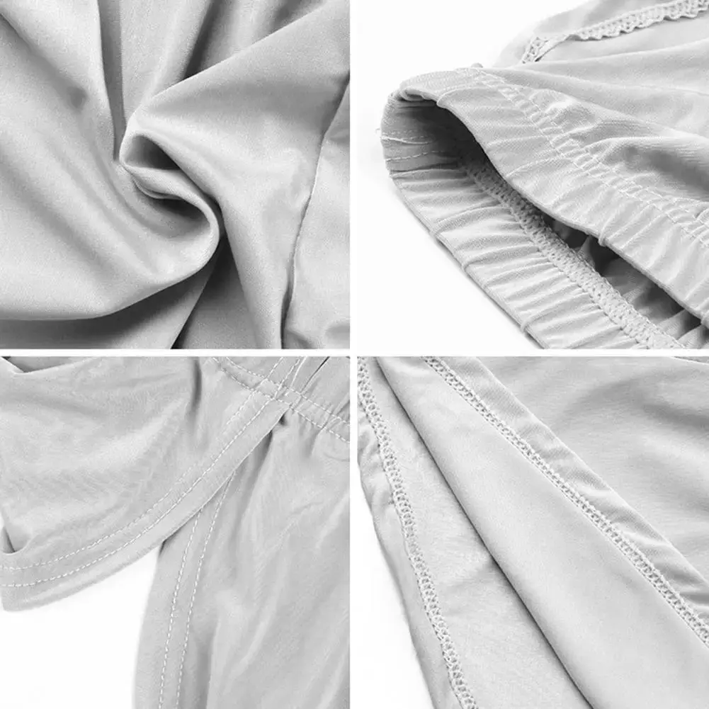 Männer Einfarbig Atmungsaktive Low-rise Shorts Höschen Elastische Taille Seite Split Eis Seide Lounge Shorts Unterhosen Nachtwäsche — image 10